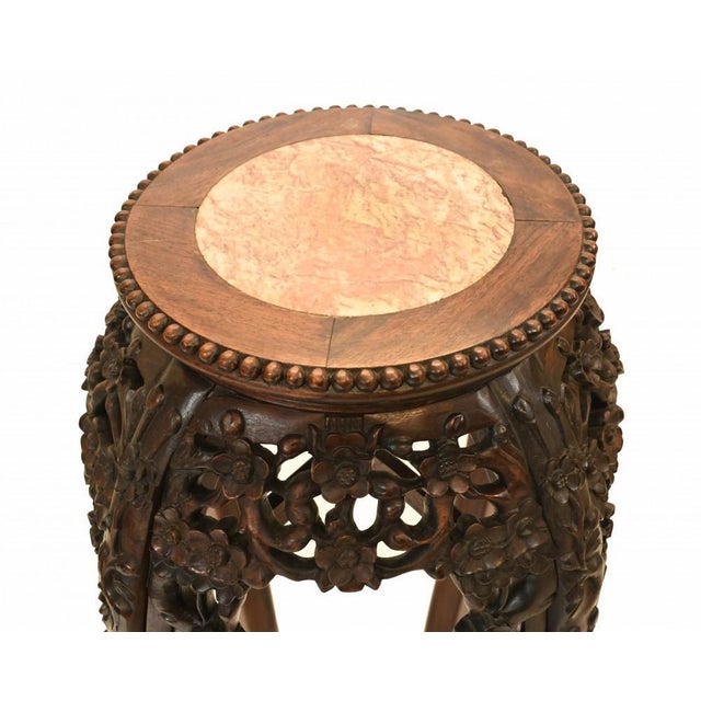 Antique Chinese Pedestal Stand Table, 1840 For Sale - Image 3 of 7