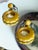 Mustard Vintage 1940s Mustard Yellow Bakelite Dangle Earrings With Scalloped Edge, A Pair For Sale - Image 8 of 13
