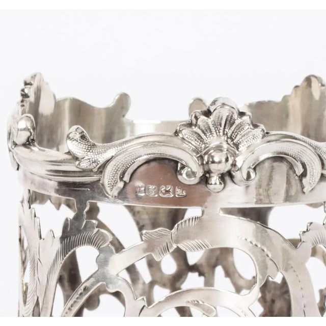 Metal Antique Victorian Coasters Wine Bottle Holders, Set of 3 For Sale - Image 7 of 18