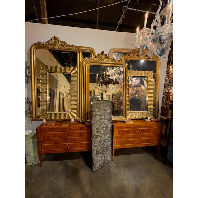 Modern Gold Murano Glass "Zig Zag" Mirrors For Sale - Image 3 of 4