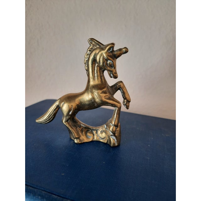 Mid-Century Modern Brass Vintage Unicorn Figurine For Sale - Image 3 of 3