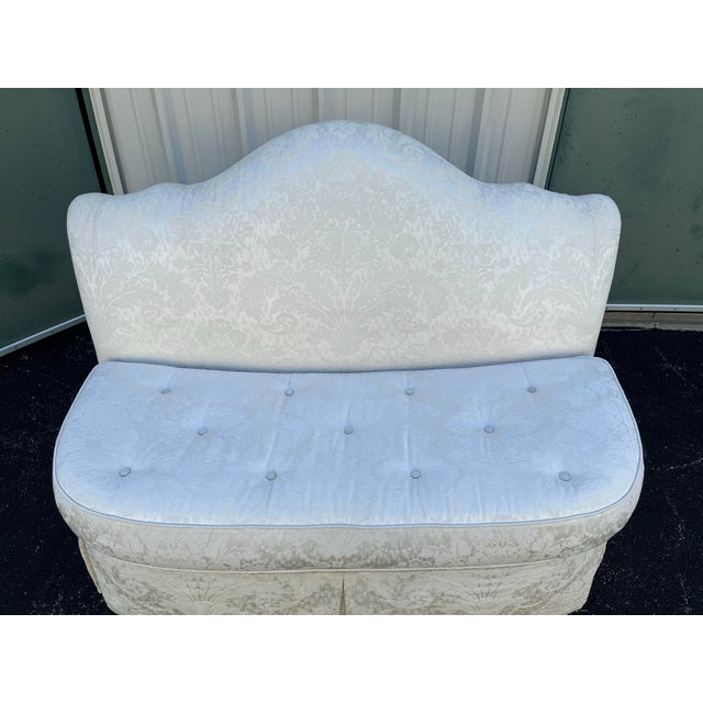 Century Furniture Down Filled Damask Silk Upholstered Tufted Loveseat For Sale - Image 12 of 12