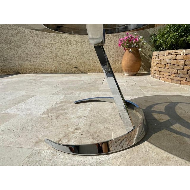 Metal Table and 4 Chairs attributed to Boris Tabacoff, Set of 5 For Sale - Image 7 of 18