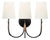 Thomas O'Brien for Visual Comfort Signature Kairos 14" Triple Sconce in Aged Iron and Roman Bronze with Linen Shades For Sale