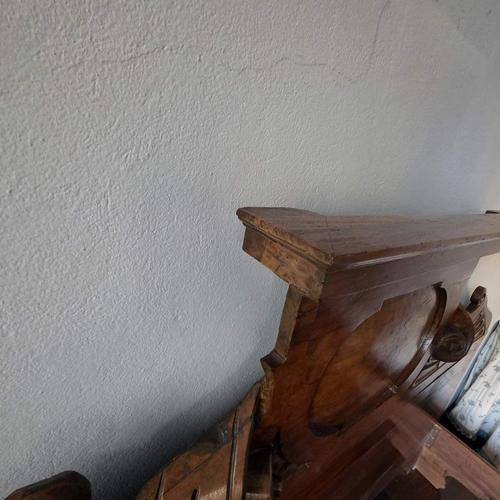 2000 - 2009 Antique Walnut King Size Bed with Carved Scroll Headboard For Sale - Image 5 of 12