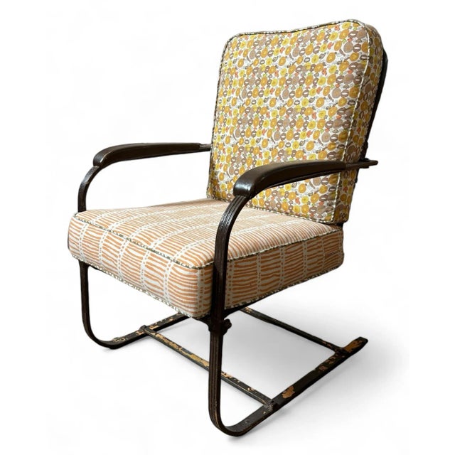 American 1930s Art Deco Springer Lounge Chair by Wolfgang Hoffmann for Howell Furniture For Sale - Image 3 of 10