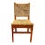 Vintage Brutalist Oak Wood Chair With Rush Back and Seat For Sale