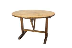 French Foldable Table in Oak and Poplar, 1800s