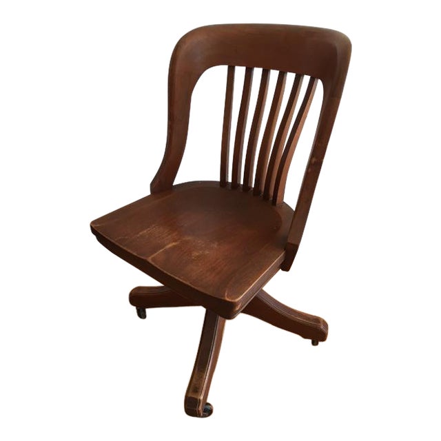 Late 19th Century Americana Johnson Chair Co Wooden Rolling Office