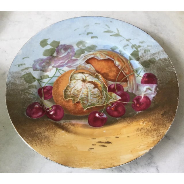 French Porcelain Oranges & Cherries Plate Limoges circa 1900.