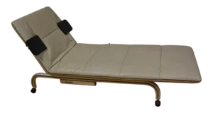 Baker Prototype Grey Leather Chaise Lounge