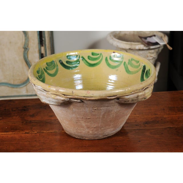 Italian 1820s Yellow Glazed Pottery Bowl from Calabria with Green Accents Chairish