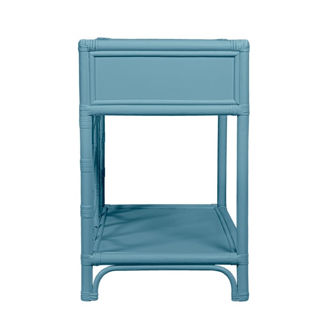 Wood Ivy Nightstand - Pool Blue For Sale - Image 7 of 10