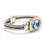 Stones: blue topaz, 1 checkerboard elongated cushion 22 x 12 mm Circumference: 6.25 inch Width: 7.6 mm (cable) Weight:...