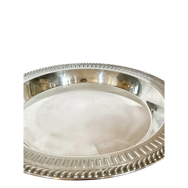 Mid Century Silver Plate Lazy Susan Tray For Sale - Image 10 of 15