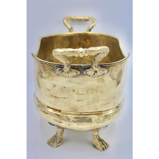Mid Century Brass Cachepot Planter For Sale - Image 4 of 11