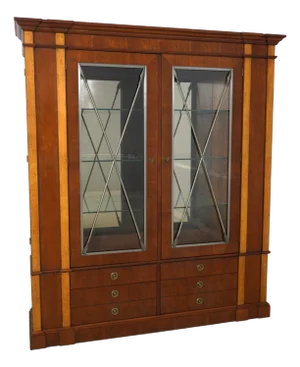 Hekman Neoclassical Cherry China Display Cabinet
