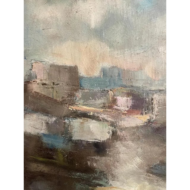 Pietro Virgilio Lietti, Figures Along the Canal, 20th Century, Oil Painting on Panel, Framed For Sale - Image 5 of 8