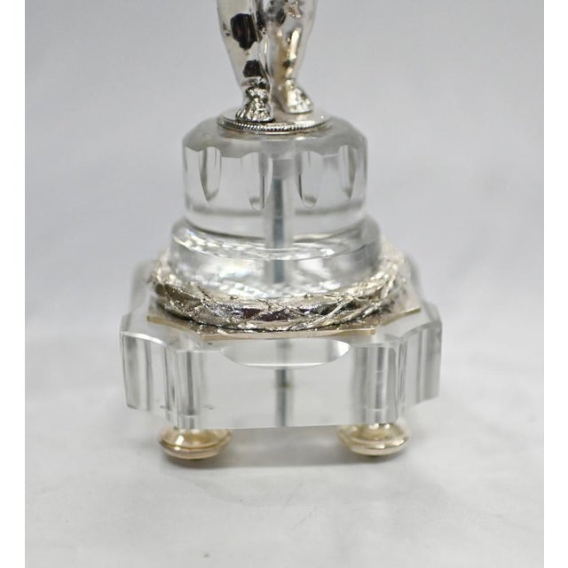 French Silver Plate Glass Cherub Comports, Set of 2 For Sale - Image 3 of 13