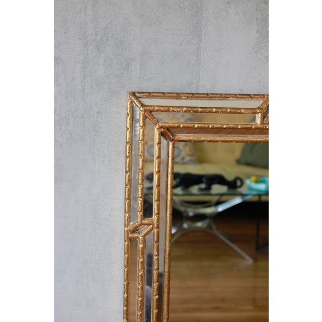 Mid 20th Century Vintage Hollywood Regency Wall Mirror With Gilt Frame, 1950s For Sale - Image 5 of 8