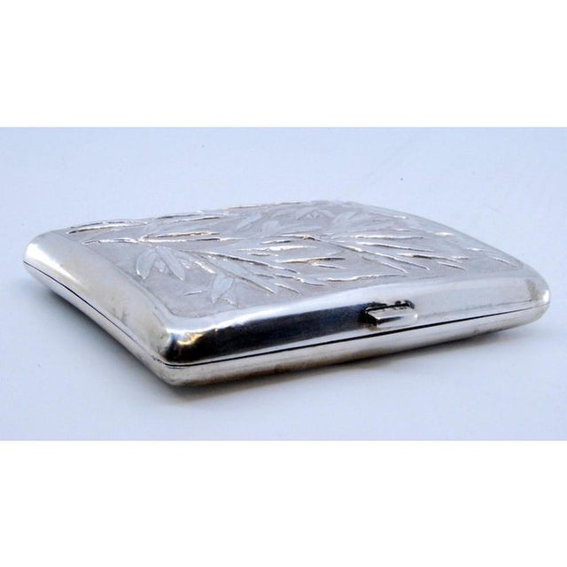 Silver Silver Cigarette Case with Palm Trees Relief, Mythical Figures and Golden Interior For Sale - Image 8 of 10