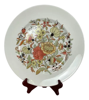 Large Staffordshire Ironstone Platter with Floral Pattern from Burleigh, 1970s