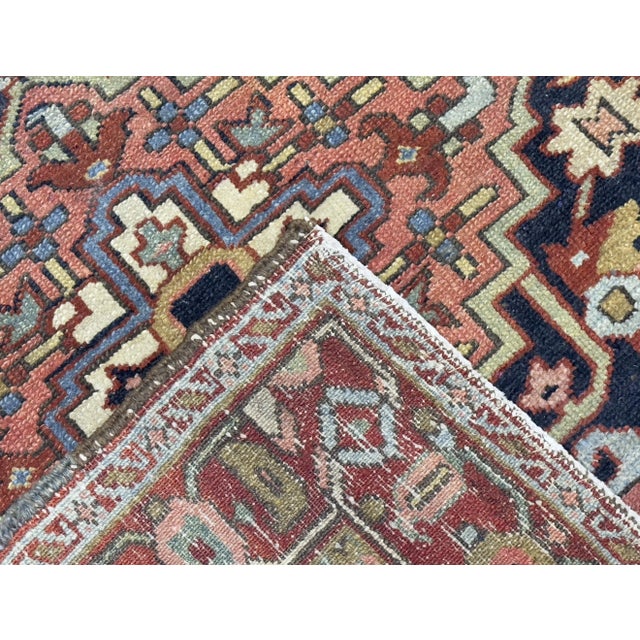 Antique Persian Heriz Rug 3’7" X 4’6” For Sale - Image 4 of 7