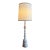 Mid 20th Century Mid Century Modern Tall Ceramic and Brass Table Ivory and Brown Table Lamp For Sale