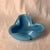 This is a mid-century vintage Alfredo Barbini Murano turquoise blue bullicante art glass bowl featuring controlled bubbles...