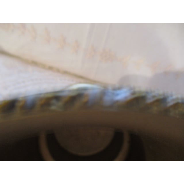 Jade Vintage Ornate French Design Gold & Jade Wastebasket / Trash Can 10" For Sale - Image 8 of 13