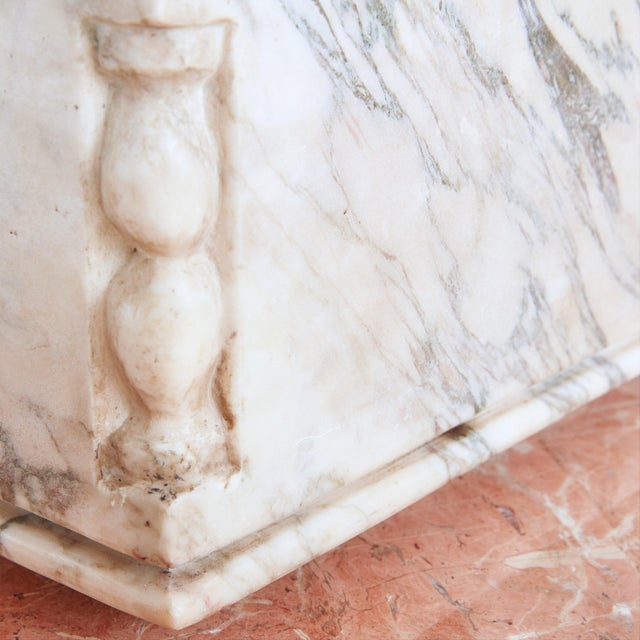White White Carrara Marble Square Planter, France 20th Century For Sale - Image 8 of 11