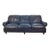 Hancock & Moore Navy Leather Sofa With Nailhead Trim For Sale