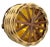 Yellow Vintage Amber Glass Pitcher & Six Tumblers With Woven Wicker Sleeves, Set of 7 For Sale - Image 8 of 9