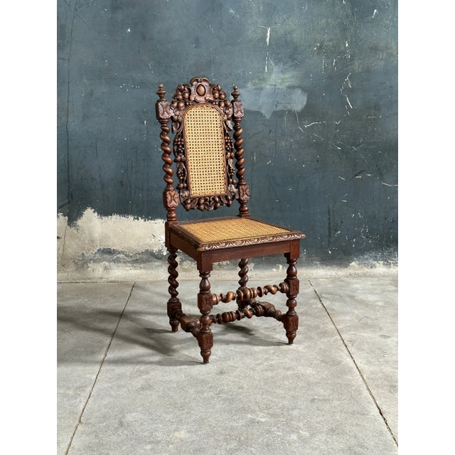 Burnt Umber Late 19th Century Set of 4 French Henri II Style Dining Chairs For Sale - Image 8 of 10