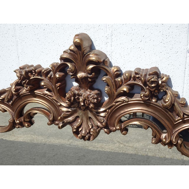 Bronze Vintage Italian French Rococo Louis XVI Gold Ornate Wall Mantle Mirror For Sale - Image 8 of 17