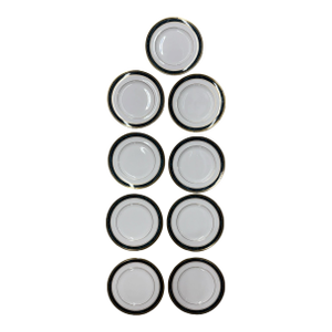 1990s Royal Doulton Green Dinner Plates in Biltmore Pattern - Set of Nine (9)