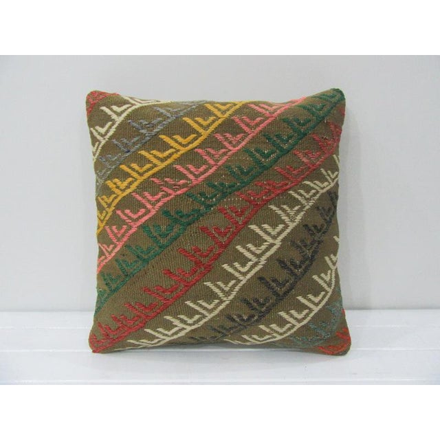 Embroidered Kilim Pillow Cover For Sale - Image 4 of 4