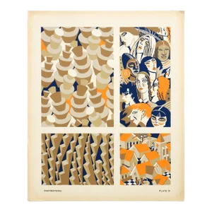 1928 American Botanical Design Pochoir, Inspirations (Plate 9) Andre Durenceau
