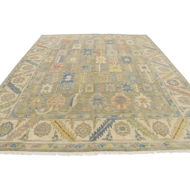 Contemporary Oushak Style Rug - 08'01 X 09'09 For Sale - Image 3 of 9