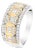10K White and Yellow Gold 1.00 Cttw Baguette and Round cut Diamond Art Deco Multi-Row Ring Band (I-J Color, I1-I2 Clarity) - Ring Size 8 For Sale