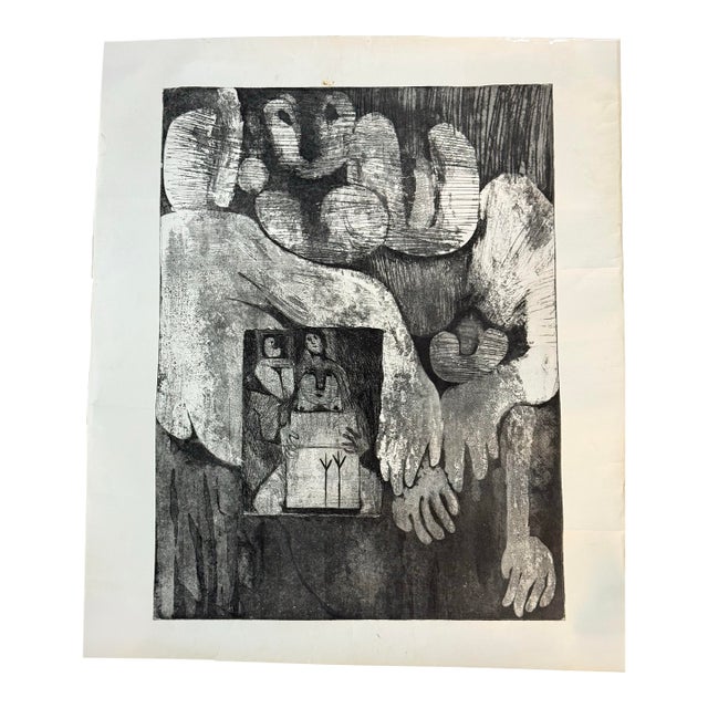 Mid 20th C. Surrealist Original Etching For Sale