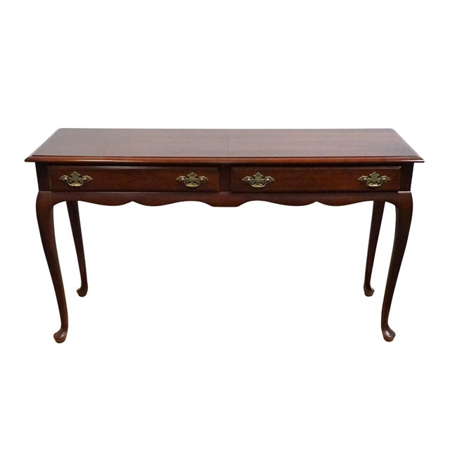 Queen Anne Superior Furniture Co. Solid Cherry Traditional Queen Anne Style 52" Accent Sofa Table 01-24518 For Sale - Image 3 of 13
