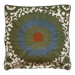 Large Embroidered Samarkand Pillow For Sale