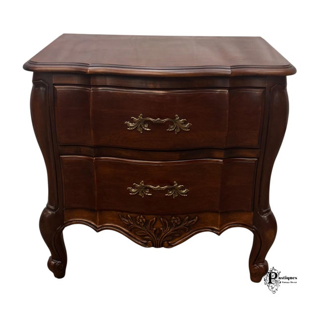 Vintage White Furniture French Provincial Style Mahogany Nightstand For Sale - Image 10 of 10
