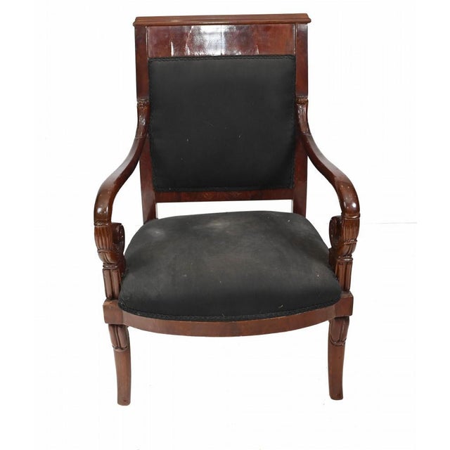 French Charles X Mahogany Armchairs, Set of 2 For Sale - Image 3 of 8