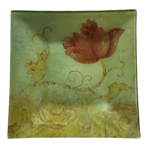 2009 Regina Andrew Art in MotionGlass Floral Small Plate, Signed by Artist