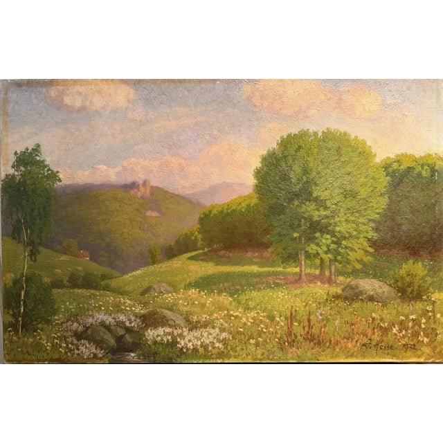Alfred Hesse, Hann Münden Göttingen Castle Ruins Weserbergland, 1932, Oil on Canvas For Sale - Image 13 of 13