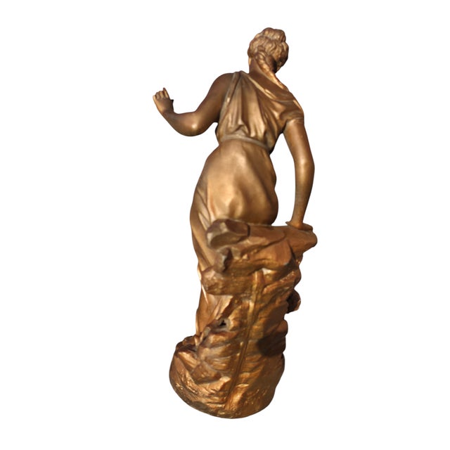 Late 19th Century 19th Century Henri Huppe 'Premier Appel' French Regule Figural Sculpture, C. 1890 For Sale - Image 5 of 10