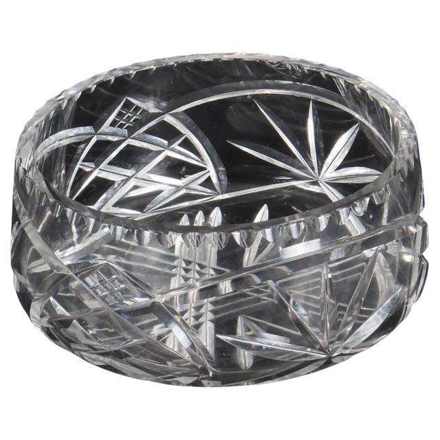 Cut Crystal Bowl, 1950s For Sale