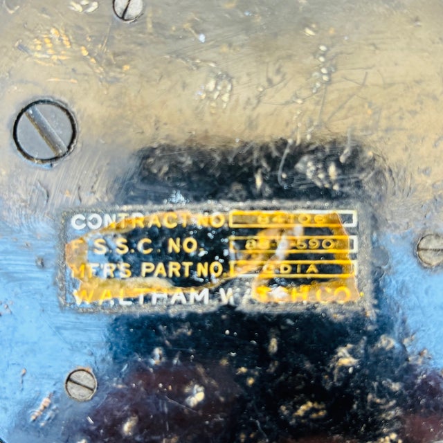 1940s Military Aircraft Waltham Civil Date 8 Day Clock, as Is For Sale - Image 14 of 18